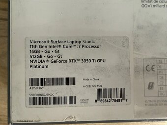 Microsoft Surface Laptop Studio Platinum i7 16GB RTX3050Ti - 6
