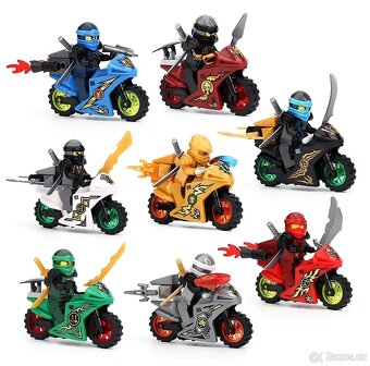 Figurky Ninjago - motorky (8ks) typ lego - nove, nehrane - 6