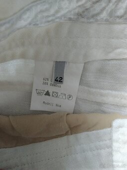 Dámské širší kalhoty Mergler.Velikost 42 a len + bavlna. - 6