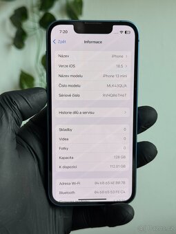 iPhone 13 mini 128GB modrý - 100% baterie - 6
