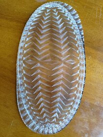 Skleněný broušený tác, podnos - 6