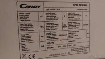 Prodám lednici s mrazákem  A++,  140 cm - 6
