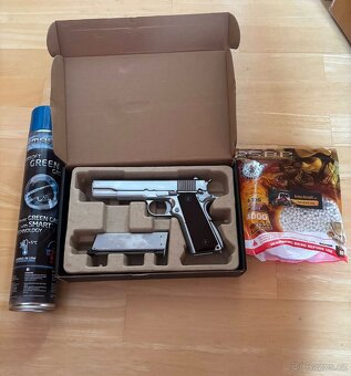 Colt 1911 Nikl - celokov, blowback - WE - 6