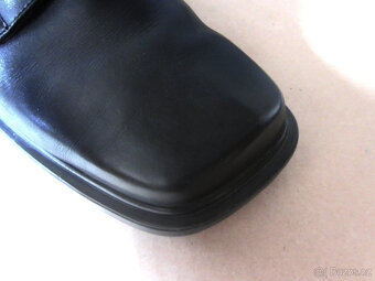 Vintage černé 90s boty kůže plochá špička - 6