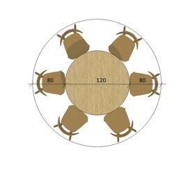 Dubový masivní kulatý stůl značky VITO Q200 - 6