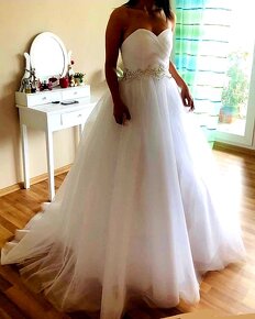 Nové bílé svatební šaty vel.xs-m a l-xl - 6
