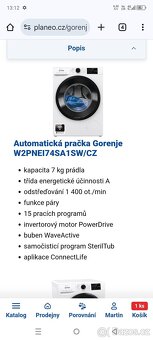 Pračka předem plněná Gorenje W2PNEI74SA1SW/CZ - 6