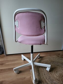 DĚTSKÁ OTOČNÁ ŽIDLE IKEA -BÍLO-RŮŽOVÁ-POHODLNÁ - 6