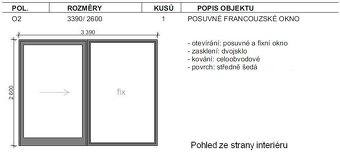Okno HS portál, 3390x2600, hliníkové, nové - 6