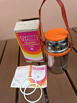 Retro termoska s širokým hrdlem + originální krabice. - 6