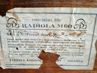 Starožitné rádio Radiola M60, 1927-1928 - 6