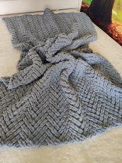 Pletená deka pro dospělé šedá - 6