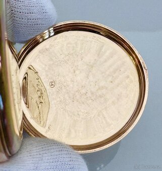 14K ZLATÉ PÁNSKÉ ART DECO GRAVÍROVANÉ KAPESNÍ HODINKY REMONT - 6
