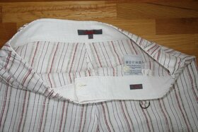 Dámské bílé letní kalhoty  s proužkem vel.38 - 6