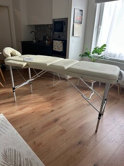 Krásné skládací masážní lehátko slonová kost - 6