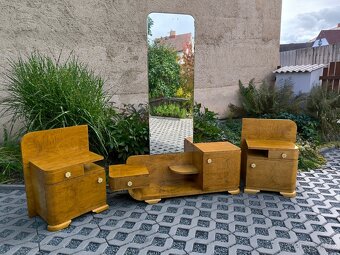 Art Deco noční stolky + toaletní stolek - 30. léta - 6