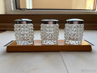 Retro slánka, pepřenka, párátkovník, lisované sklo - 6