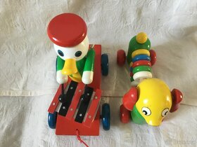 dřevěný pejsek , kacer, klaun - 6