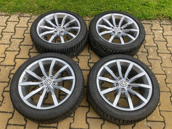 Alu disky 5x112 R18 VW Passat zimni pneu 235/45/18 - 6
