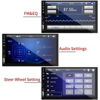 Dotykové 7" autorádio BT USB Mirorlink 1/2DIN - 6
