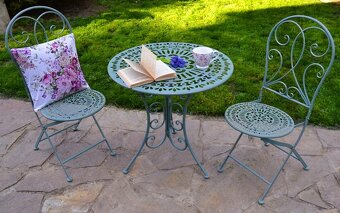 Kovový set PROVENCE - pastelová zelená - 6