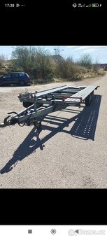 Prodám Přívěs autopřepravník sklopný STK plátna Úložná plo - 6