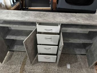 Kvalitní veliká komoda se šuplíky v dekor Beton 209X98X38 - 6