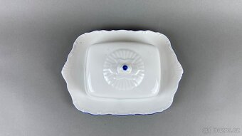 Máslenka s motivem husy, modrá linka, porcelán - 6