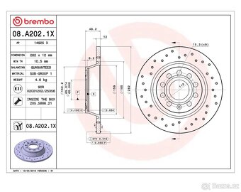 Brzdový kotouč zadní BREMBO XTRA LINE 08.A202.1X - 6