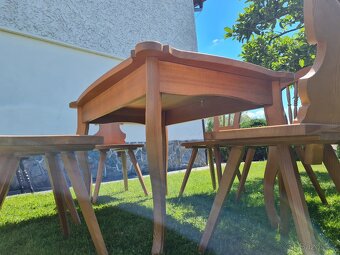 Regál, židle, stůl vše kvalitní dřevo - 6