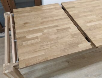 Nový rozkládací stůl bělený dub masiv 90x180+70 cm - 6