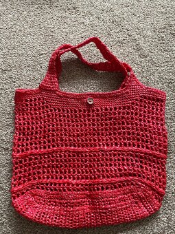 Nové lýkové tašky na knoflíky - červená, fialová - 6