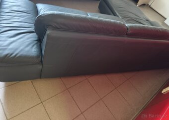 Kožená rohová sedací souprava - jak NOVÁ, TOP STAV - 6