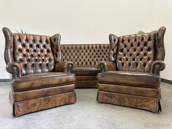 ♣Chesterfield 3+1+1 The Queen Anne ® Top "ušák" ♣ - 6