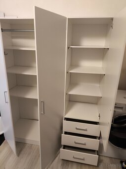 Šatní skříň FANDRUP 145×176 3 dveře 3 zásuvky bílá - 6