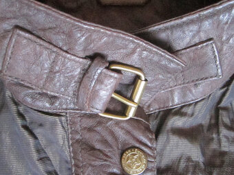 Bunda pravá kůže / látka, vel. L/40, s podšívkou - 6