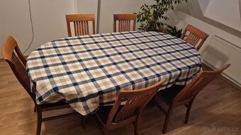 Rozkládací dubový stůl a židle - 6