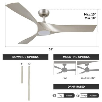 Nový moderní led osvětlení s ventilátorem s ovládáním - 6