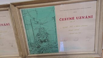 Čestná uznání ze 70.let zarámována - 6