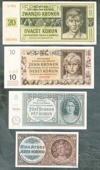 Staré bankovky PROTEKTORÁT KOMPLET SESTAVA pěkný stav - 6