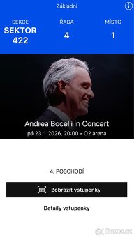Top lístky na koncert Andrea Bocelli, O2 Aréna Praha - 6