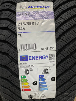 NOVÉ ZIMNÍ MICHELIN ALPIN7 215/55/17 94V XL DOT2024 - 6