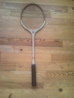 STAROŽITNÁ DŘEVĚNÁ RAKETA TENIS + BADMINTON - 6