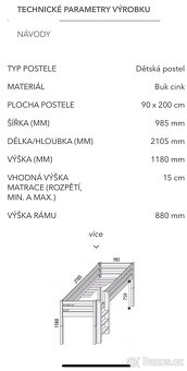 Zvýšená postel se stanem - masiv Domestav - 6