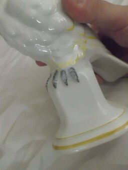 Krásná Starožitná Porcelánová Soška PAPOUŠEK - Horní Slavkov - 6