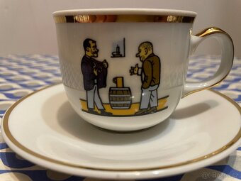 Retro porcelán MZ ČSSR – sada 6 šálků + podšálky – originál - 6