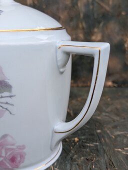 Artdeco konvice a mléčenka,Czecho-Slovakia, růže. - 6