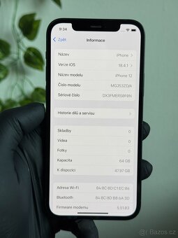iPhone 12 64GB černý - 100% baterie - 6