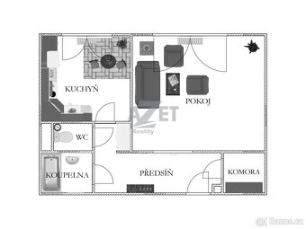 Pronájem, byt 1+1, 38 m2, Orlová - Lutyně, ul. Masarykova tř - 6