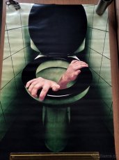 Plagát, plakát WC stará toaleta retro. - 6